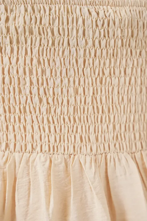 Kadın Askılı Ayrobin Elbise 2565 - Krem