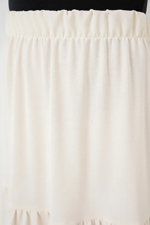 Kadın Ayrobin Uzun Etek 8048 - Krem