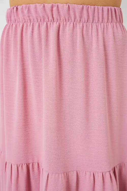 Kadın Ayrobin Uzun Etek 8048 - Pudra