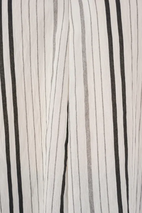 Kadın Çizgili Oversize Bluz 967 - Taş