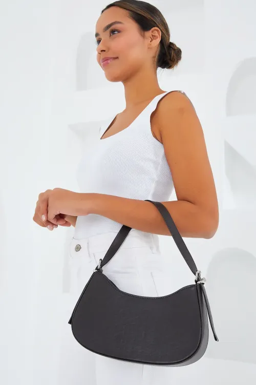 Kadın Kahverengi Düz Baget Çanta 010167