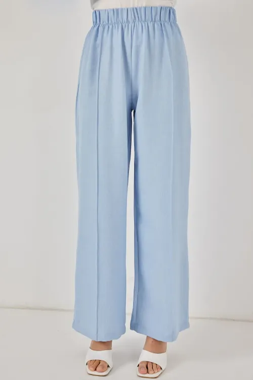 Kadın Keten Kimono İkili Takım 6727 - Mavi