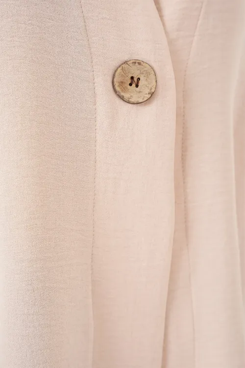 Kadın Kısa Kol Oversize Kimono 5969 - Krem