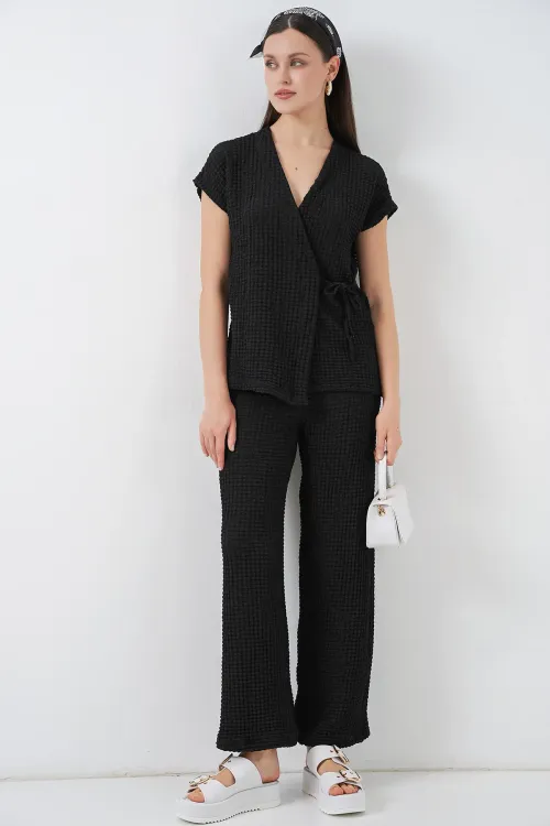 Kadın Örme İkili Takım 30064 - Siyah