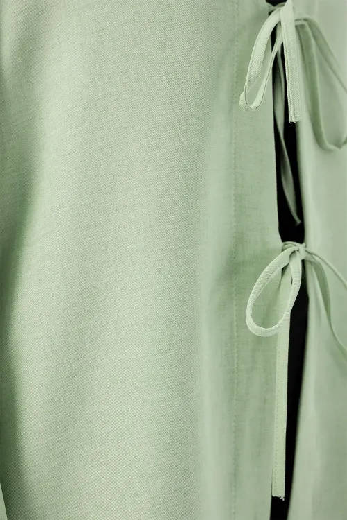 Keten Tesettür Kimono 5968 - E.Yeşil