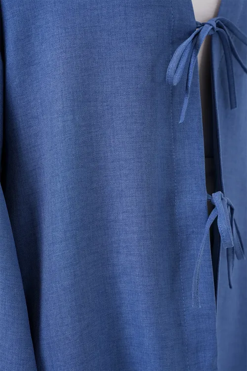 Keten Tesettür Kimono 5968 - İndigo