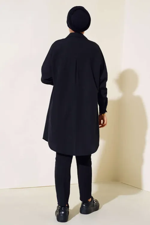 5845 Tesettür Tunik - Siyah