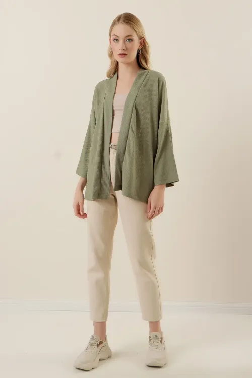 5862 Örme Kimono - Çağla