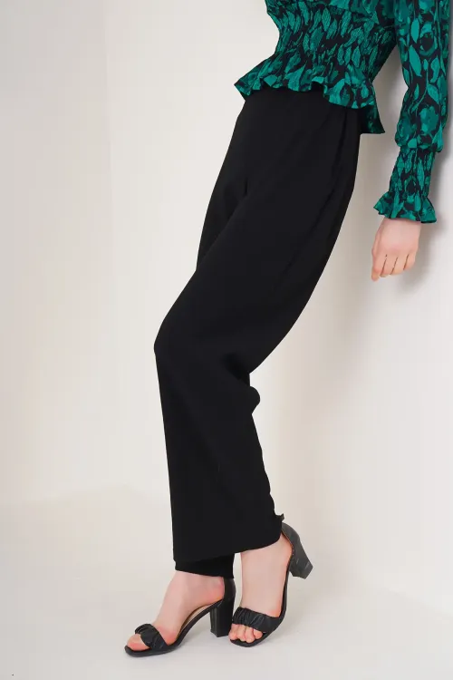 6543 Örme Pantolon - Siyah