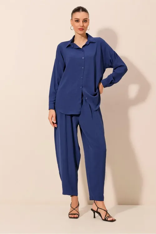 6593 Oversize İkili Takım - Saks