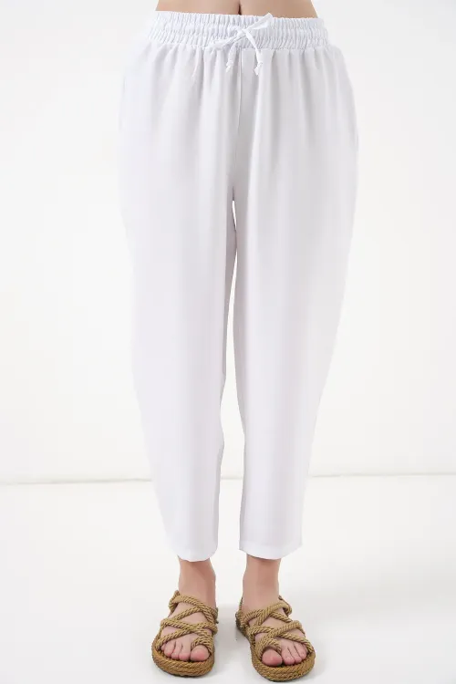 6622 Keten İkili Takım - Beyaz