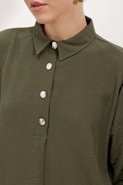 6631 Oversize Alt-Üst Takım - Koyu Haki