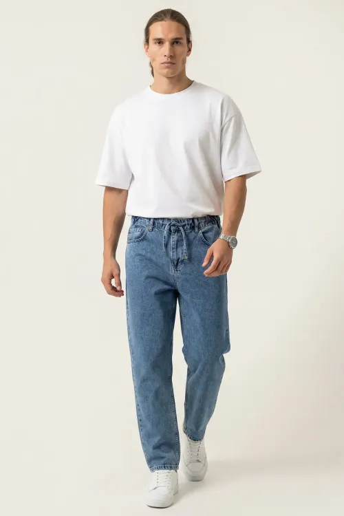 Erkek Rahat Kesim Baggy Jean Pantolon 30075 - İndigo