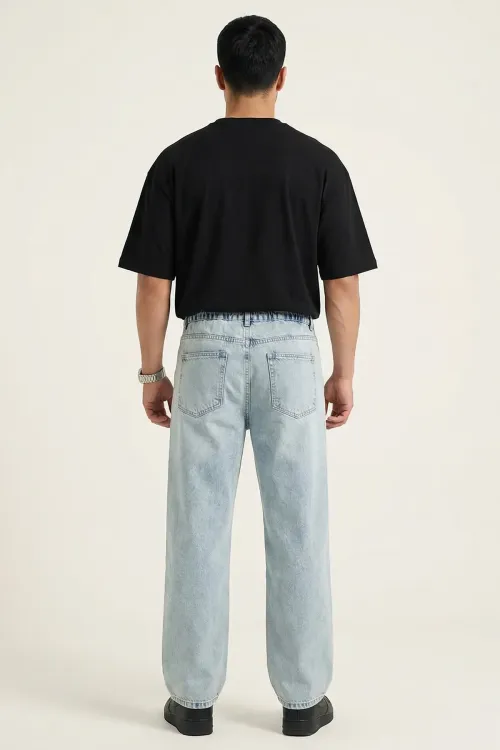 Erkek Rahat Kesim Baggy Jean Pantolon 30075 - Mavi
