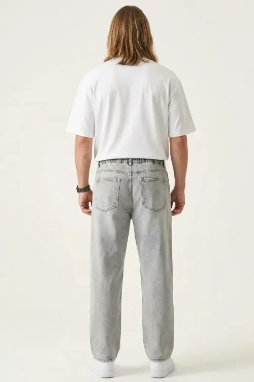 Erkek Rahat Kesim Baggy Jean Pantolon 30075 - Taş