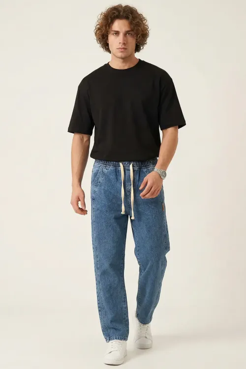 Erkek Rahat Kesim Baggy Jean Pantolon 30076 - İndigo