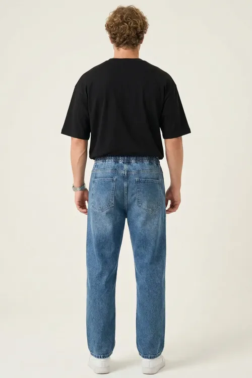 Erkek Rahat Kesim Baggy Jean Pantolon 30076 - İndigo