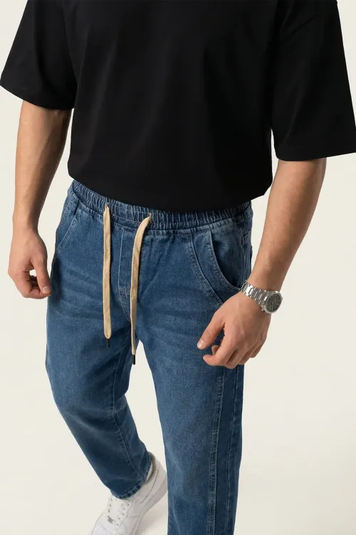 Erkek Rahat Kesim Baggy Jean Pantolon 30076 - Lacivert