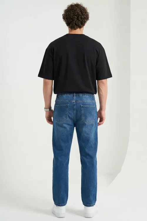 Erkek Rahat Kesim Baggy Jean Pantolon 30076 - Lacivert