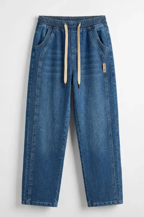 Erkek Rahat Kesim Baggy Jean Pantolon 30076 - Lacivert