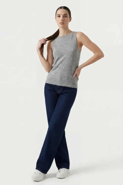 Kadın Askılı Örme Atlet 15935 - Gri