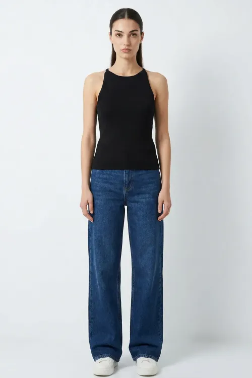 Kadın Askılı Örme Atlet 15935 - Siyah