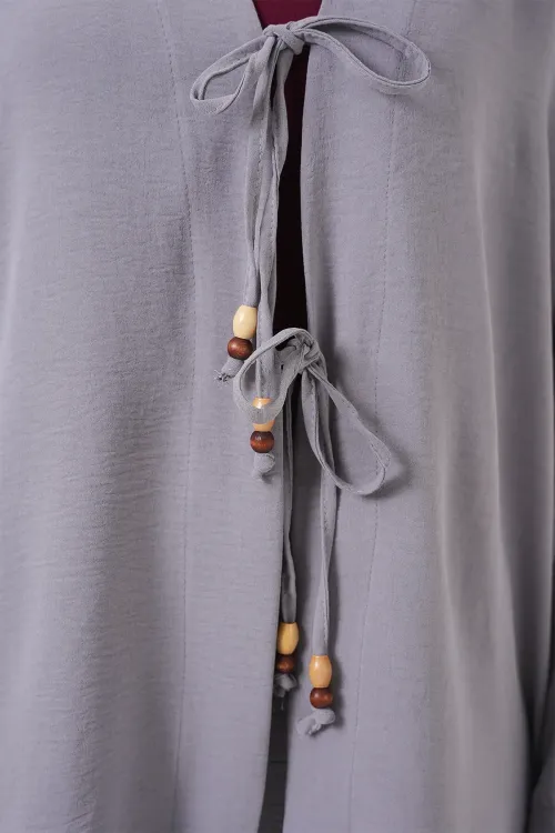 Kadın Ayrobin Kimono Pantolon İkili Takım 6739 - Gri