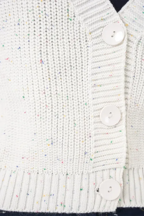 Kadın Crop Triko Hırka 15955 - Ekru