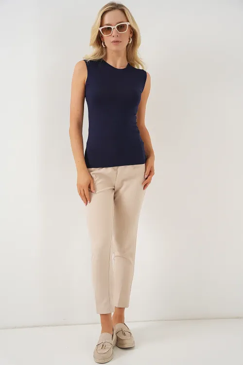 Kadın Kolsuz Body 4347 - Lacivert