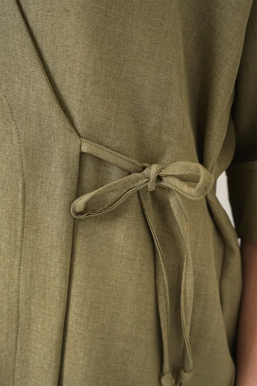 Kadın Önü Bağlamalı Alt Üst Takım 6745 - Çağla