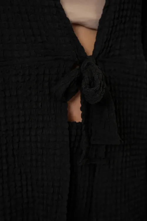 Kadın Örme Bluz Pantolon İkili Takım 30052 - Siyah