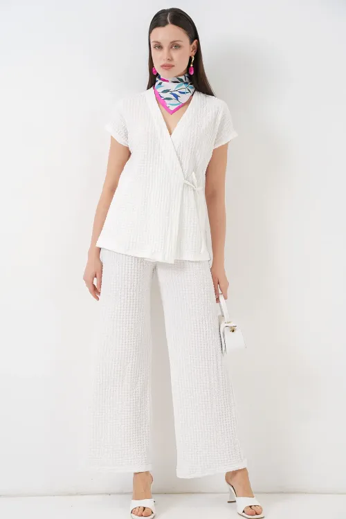 Kadın Örme İkili Takım 30064 - Beyaz