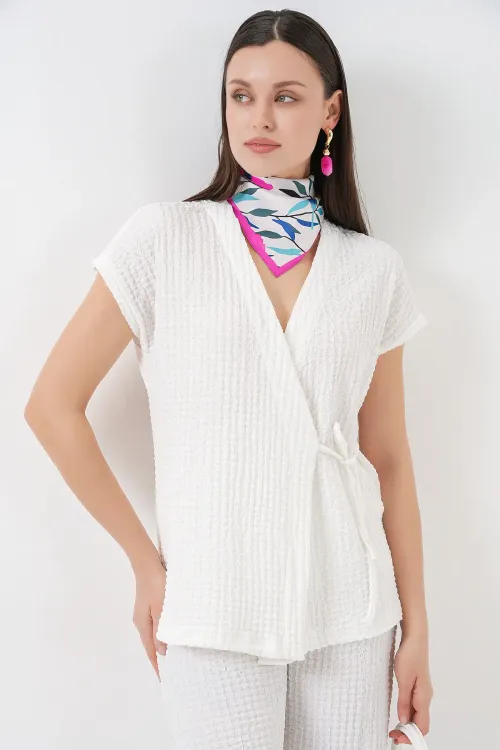 Kadın Örme İkili Takım 30064 - Beyaz