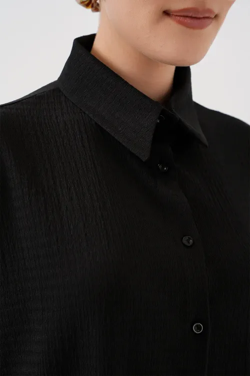 Kadın Örme Tesettür Alt Üst Takım 6711 - Siyah