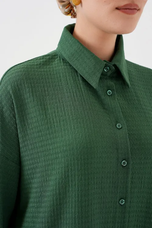 Kadın Örme Tesettür Alt Üst Takım 6711 - Zümrüt Yeşili