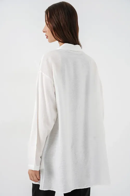 Kadın Salaş Bağcıklı Kimono 5981 - Beyaz