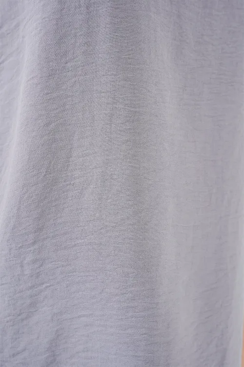 V Yaka Sıfır Kol Bluz 950 - Gri