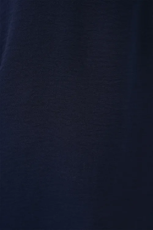 V Yaka Sıfır Kol Bluz 950 - Lacivert