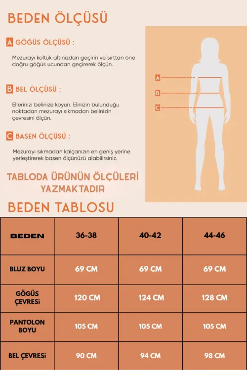 Kadın Krem Çizgili Düğme Detaylı Bluz Pantolon Keten İkili Takım HZL26S-VL14271