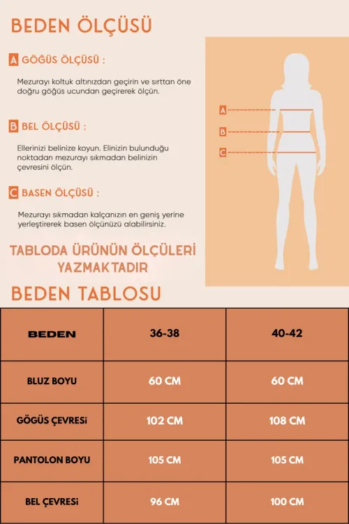 Kadın Krem Püskül Detaylı Rahat Kesim Keten Alt Üst Takım HZL26S-VL14181