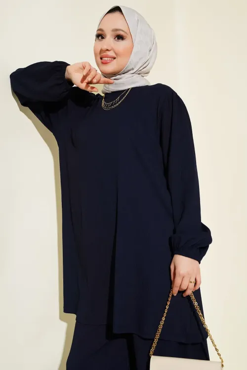 Kadın Lacivert Tunik Pantolon Alt Üst Takım 6663