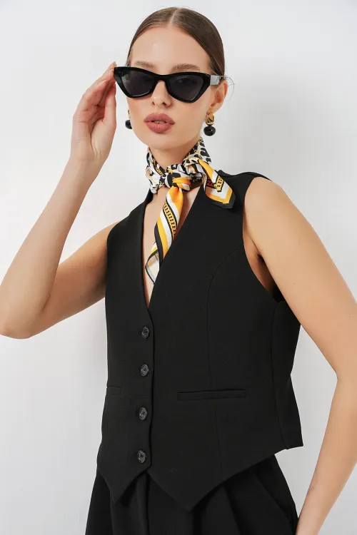 Kadın Yelek Pantolon İkili Takım 30091 - Siyah