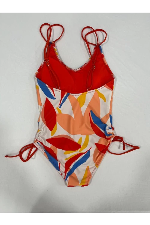 Kadın Çok Renkli Tropikal Desenli Astarlı Mayo HZL25S-AR1823