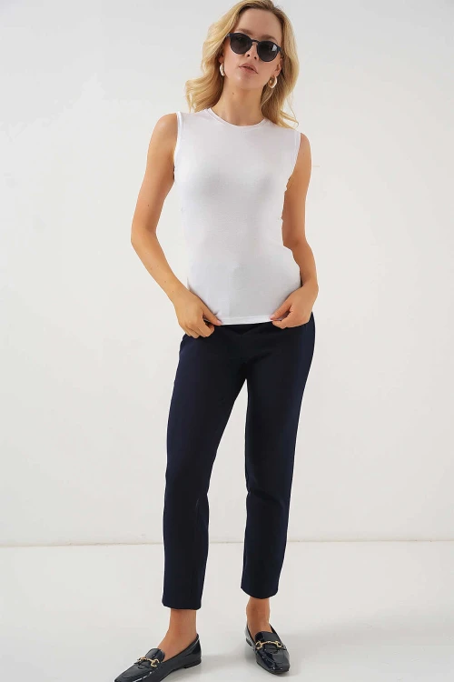 Kadın Beyaz Basic Sıfır Kol Body HZL25S-BD143471