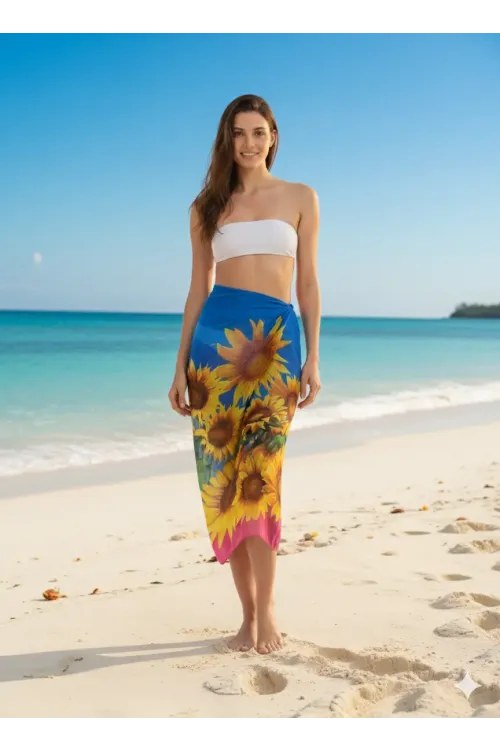 Kadın Lacivert İpeksi Dokulu İthal Şifon Pareo HZL26-LC000