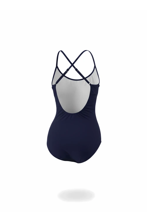 Kadın Lacivert Kelebek Desen İp Askılı Straplez Mayo HZL25S-AR01