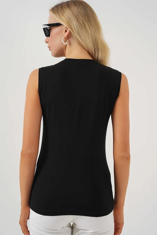 Kadın Siyah Basic Sıfır Kol Body HZL25S-BD143471