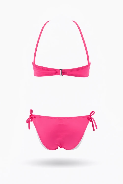 Kız Çocuk Açık Pembe Desenli  2-8 Yaş Straplez Bikini Takım HZL24S-LC3652