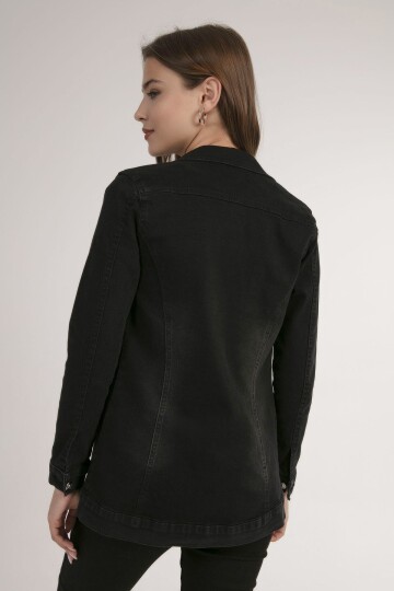 Kadın Denim Basic Cepli Kot Ceket HZL22W-BD106551