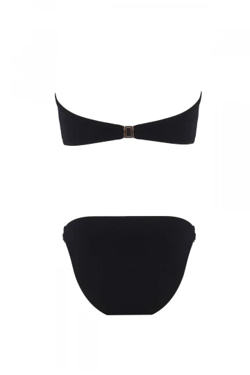 ZEKİ Kadın Siyah Aksesuar Ve Püskül Detaylı Straplez Bikini Takımı HZL23S-ZK117231